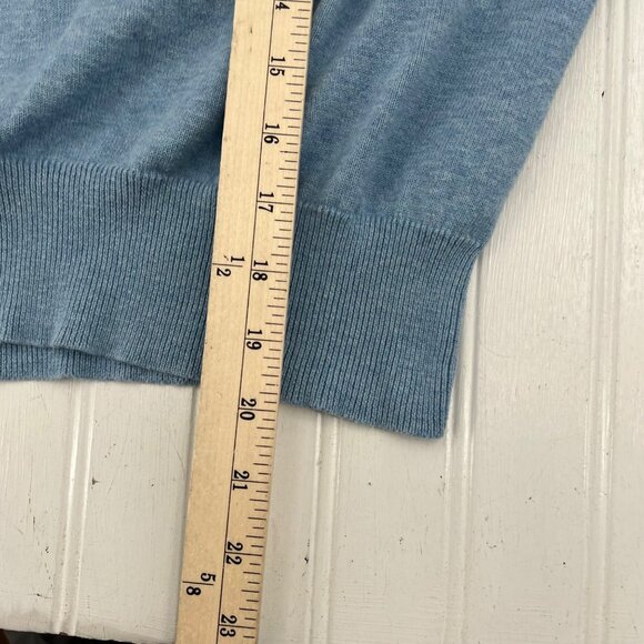 Liz Claiborne Lizsport Blue Cotton Collared Sweater With Button Front XL - Picture 5 of 6